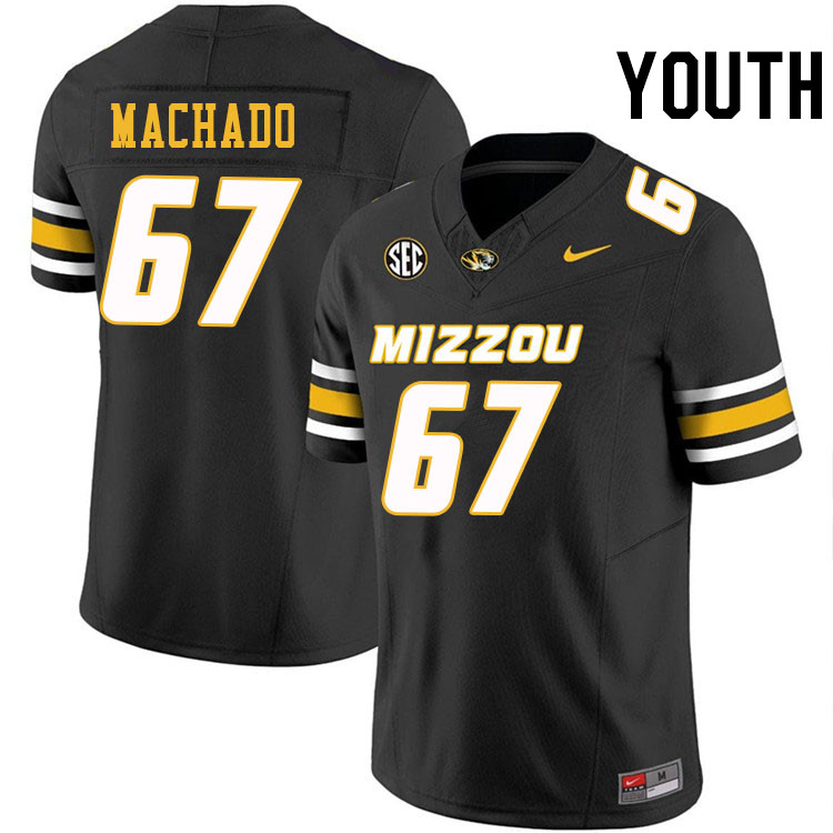 Youth #67 Xavier Machado Missouri Tigers College Football Jerseys Stitched-Black